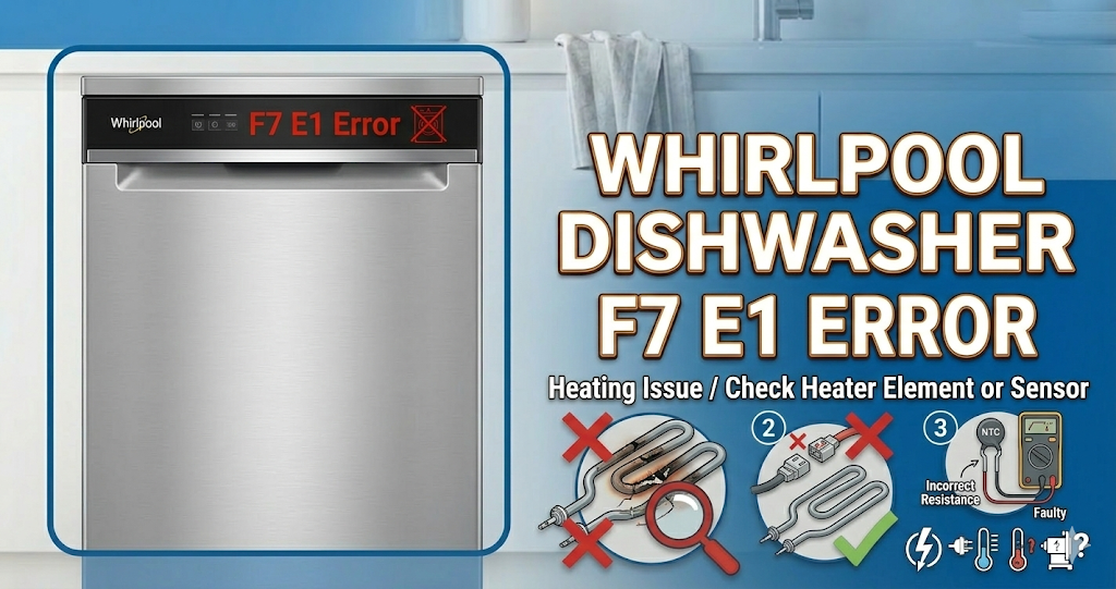 Whirlpool dishwasher F7 E1 error