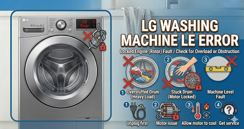 LG washing machine LE error