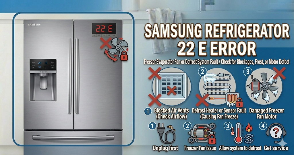 Samsung refrigerator 22 E error