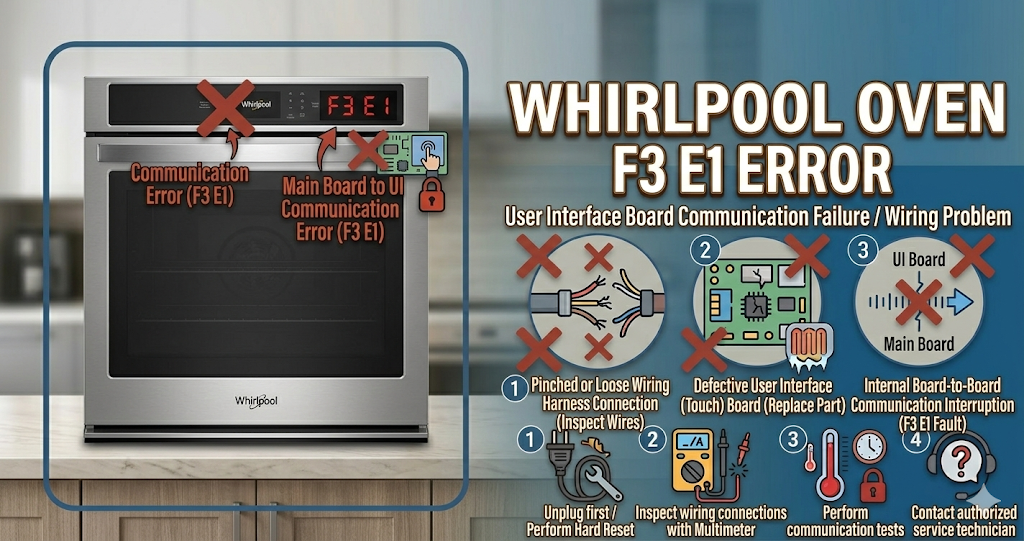 Whirlpool oven F3 E1 error