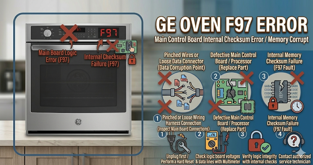 GE oven F97 error