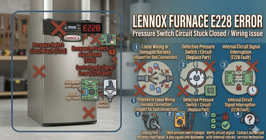 Lennox furnace E228 error