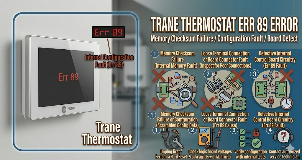 Trane thermostat Err 89 error