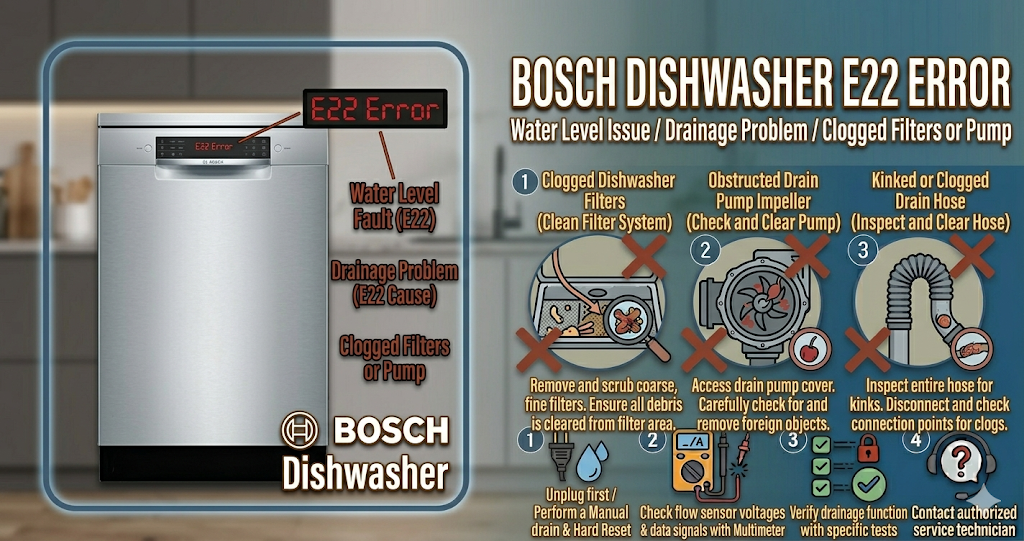 Bosch dishwasher E22 error