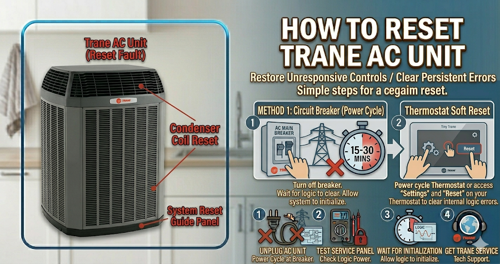 how to reset Trane AC unit