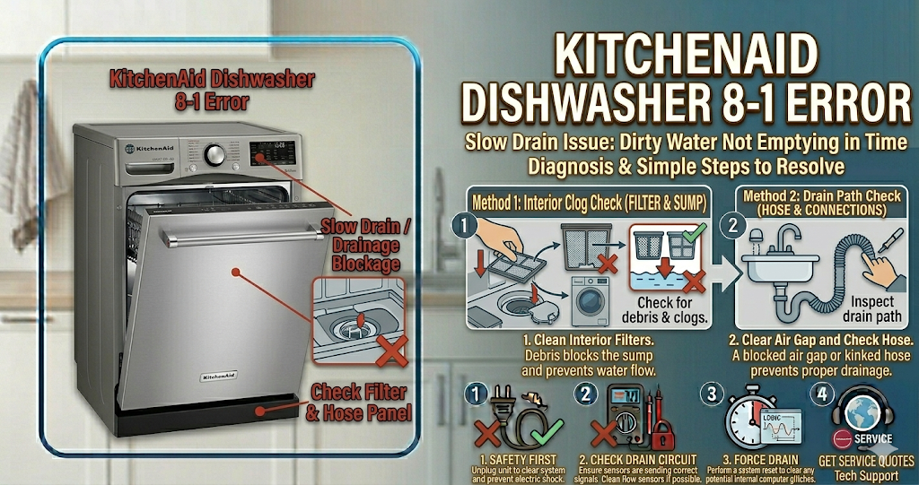 KitchenAid dishwasher 8-1 error code