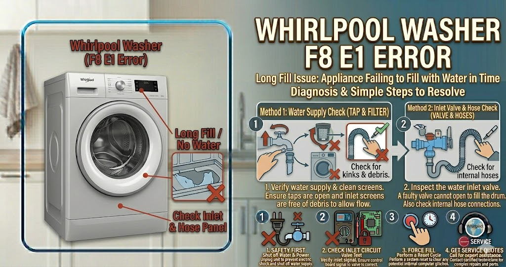 whirlpool washer f8 e1 error