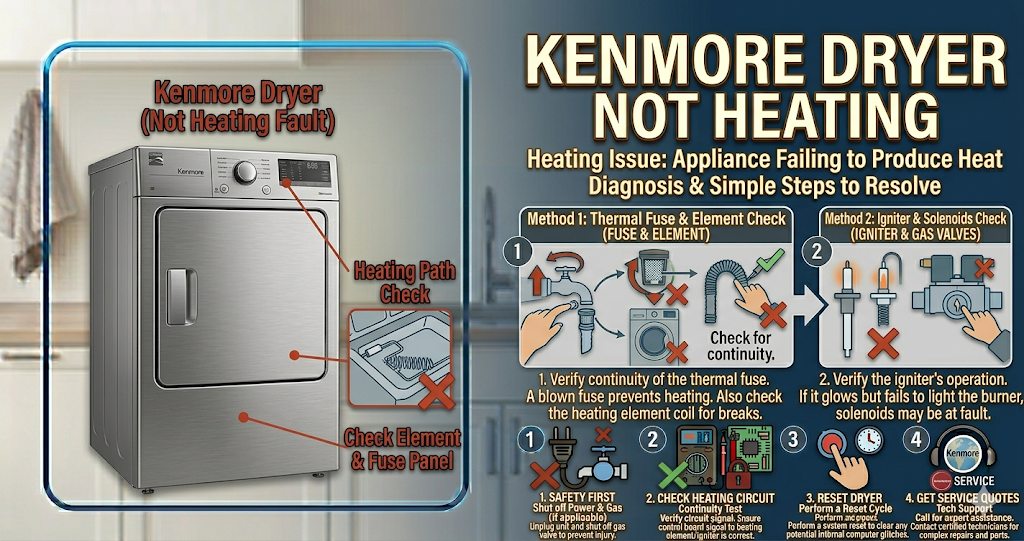 Kenmore dryer not heating